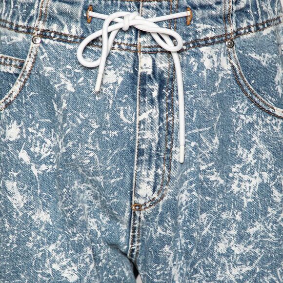MSGM Blue Denim Acid Wash Drawstring Shorts M - Picture 3 of 4